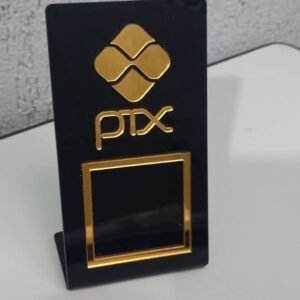 Placa PIX QR Code Ouro