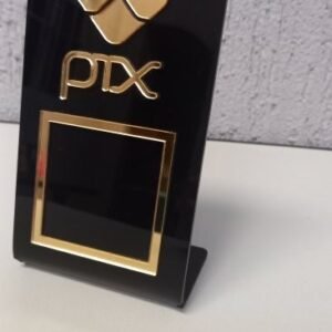 Placa PIX QR Code Dourado